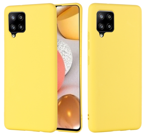 Samsung A12 phone case Soft Flexible Rubber Protective Cover yellow liquid silicone