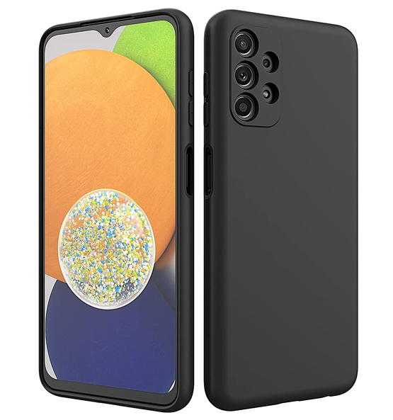 Samsung A13 4G 5G phone case Soft Flexible Rubber Protective Cover black liquid silicone