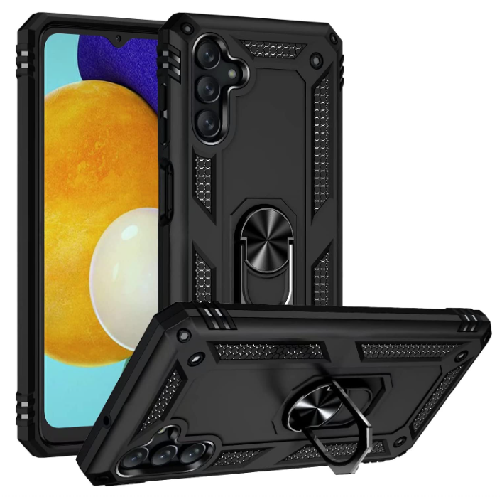 Samsung A14 4G 5G phone case Black ring armor anti drop shockproof rugged protective
