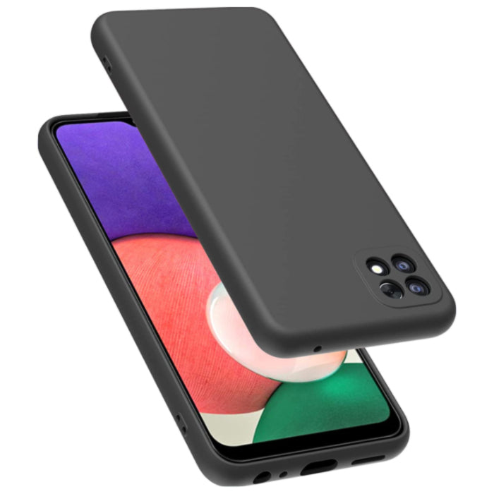 Samsung A22 5G phone case black Soft Flexible Rubber Protective Cover liquid silicone