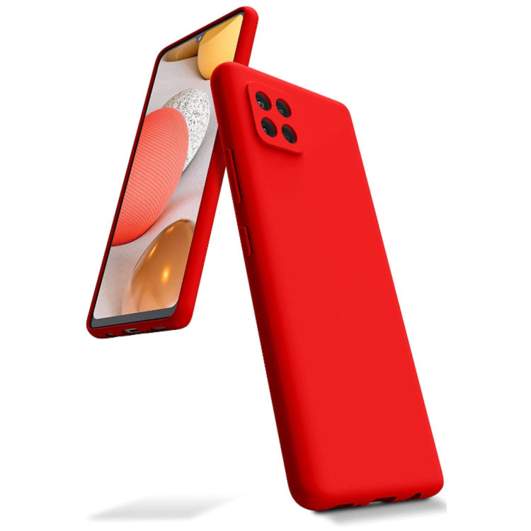 Samsung A22 5G phone case red Soft Flexible Rubber Protective Cover liquid silicone