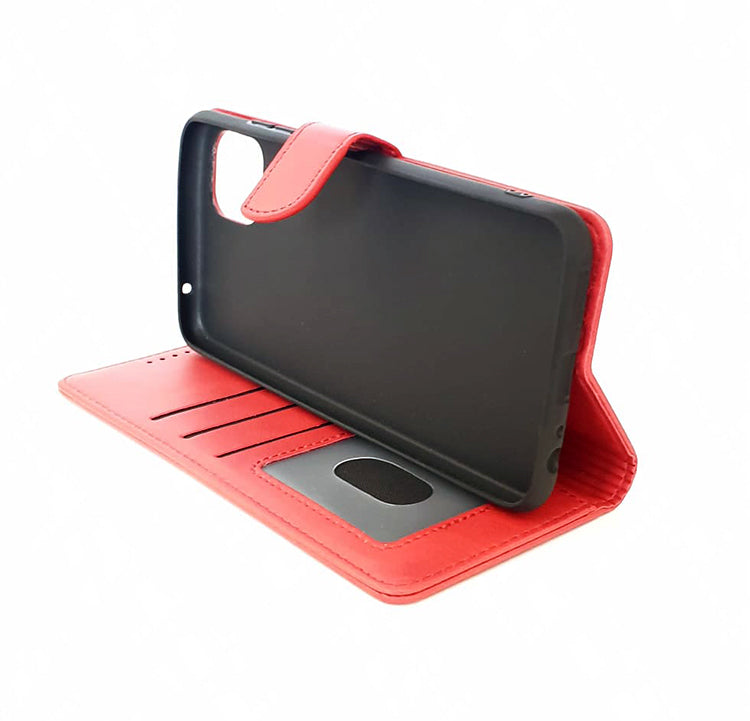 Samsung A22 5G phone case wallet cover flip anti drop anti slip shockproof red