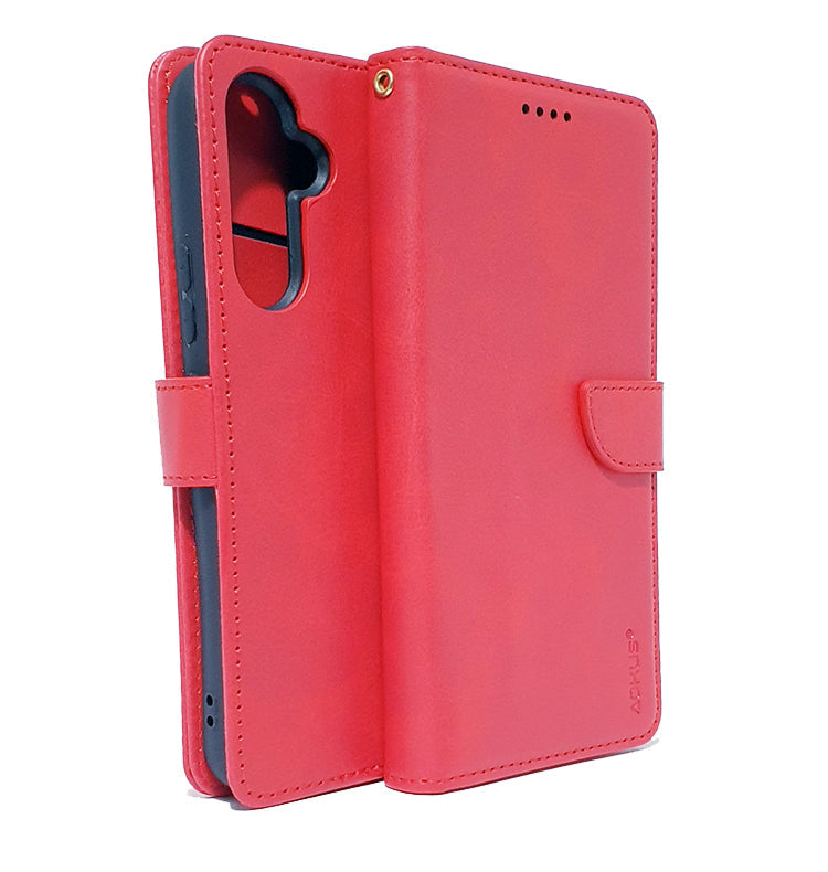 Samsung A34 5G phone case wallet cover flip anti drop anti slip shockproof red
