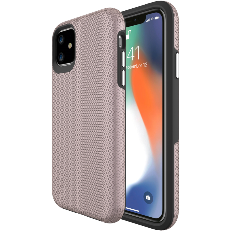 iPhone 11 phone case anti drop anti slip shockproof dotted Rose gold