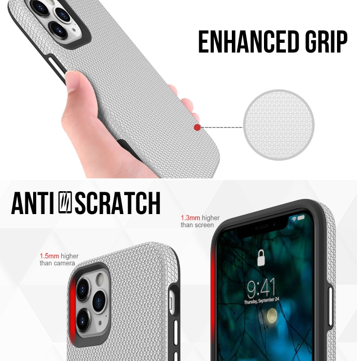 iPhone 12 / 12 Pro phone case anti drop anti slip shockproof rugged dotted red