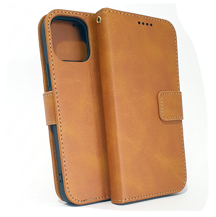 iPhone 12 / 12 pro phone case wallet cover flip anti drop anti slip shockproof brown