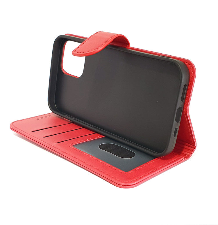 iPhone 12 / 12 pro phone case wallet cover flip anti drop anti slip shockproof red
