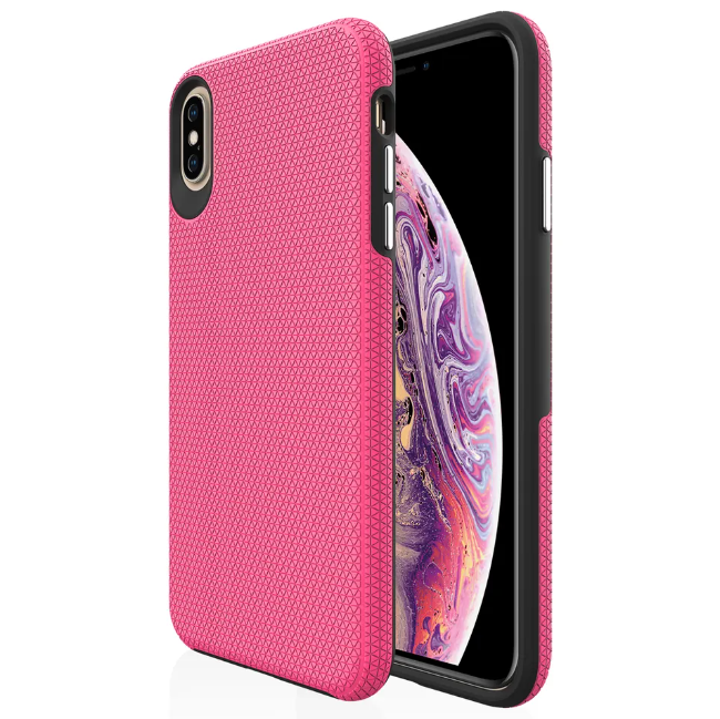 iPhone XR phone case anti drop anti slip shockproof rugged dotted pink